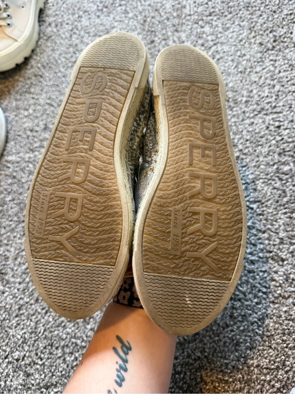 Sperry Women's Gray Canvas Espadrille Slip-Ons with Jute Toe